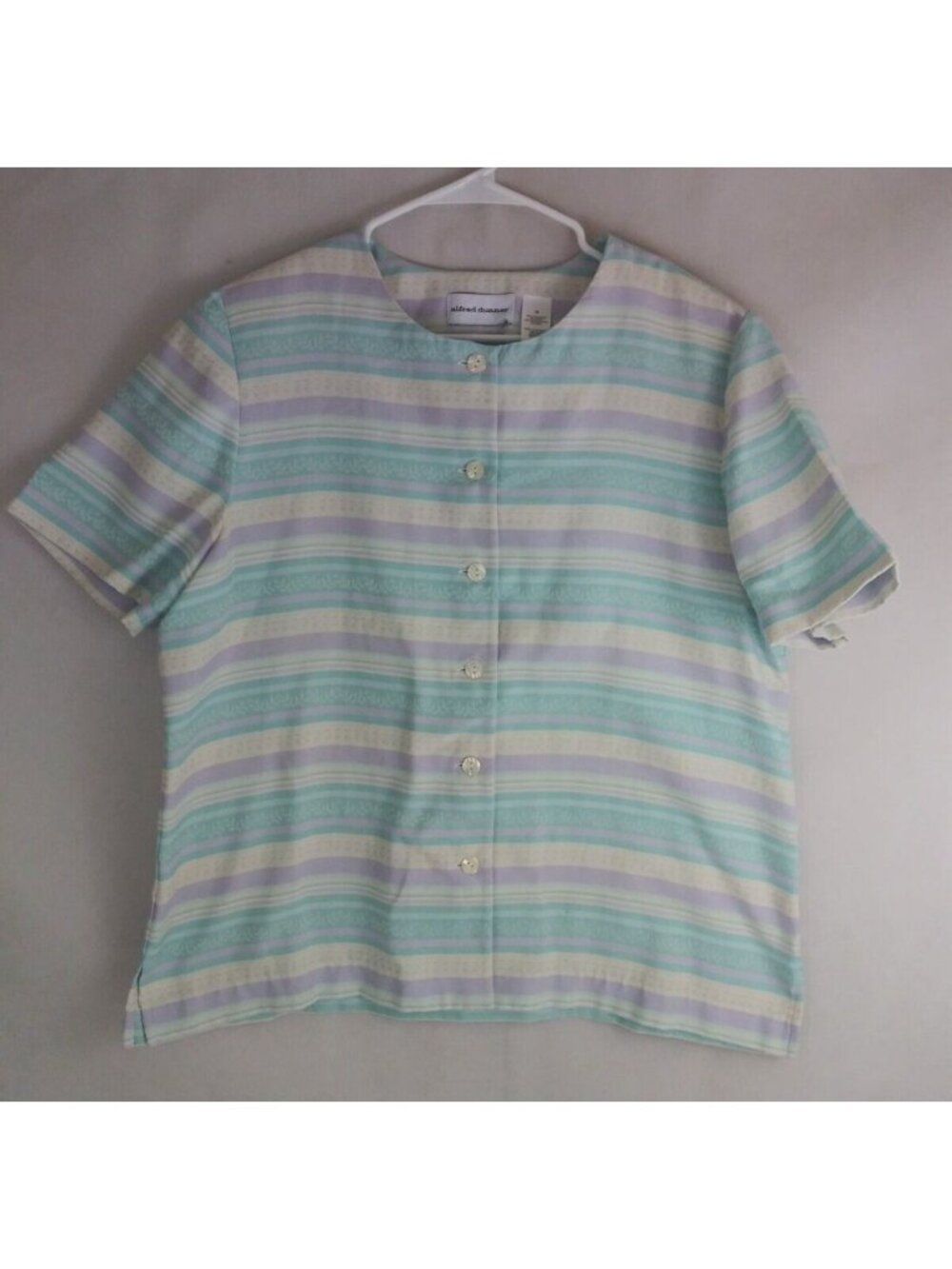 Alfred Dunner Women's Colorful Striped Button Up Shirt Size 16